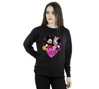 Disney Women's Mickey & Minnie Love Hearts Sweatshirt Black X-Large
