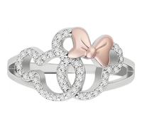 Disney Women's Mickey & Minnie Ring in Silver Disney Silver One Size