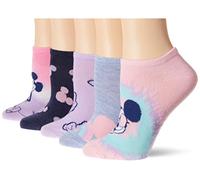 Disney Women's Mickey Mouse 5 Pack No Show Socks Casual, Pink Assorted, 8-10 UK (Pack of 5)