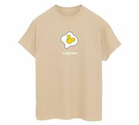 Disney Women's Mickey Mouse A Good Egg Cotton Boyfriend T-Shirt in Light Sand | Size: 2XL Disney Light Sand 2XL