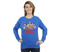 Disney Women's Mickey Mouse and Friends Christmas Sweatshirt Royal Blue X-Large