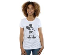 Disney Women's Mickey Mouse Angry Cotton T-Shirt in White | Size: 2XL Disney White 2XL