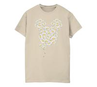 Disney Women's Mickey Mouse Chamomile Head Cotton Boyfriend T-Shirt in Light Sand | Size: Small Disney Light Sand S