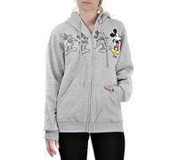 Disney Women's Mickey Mouse Classic Animation Zip Hoodie, Heather Gray, XL