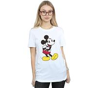Disney Women's Mickey Mouse Classic Mickey Boyfriend Fit T-Shirt XX-Large White