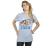 Disney Women's Mickey Mouse Disney Friends Boyfriend Fit T-Shirt Sport Grey Large