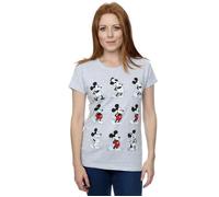 Disney Women's Mickey Mouse Evolution Cotton T-Shirt in Grey | Size: Small Disney Grey S