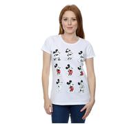 Disney Women's Mickey Mouse Evolution Cotton T-Shirt in White | Size: Medium Disney White M