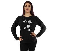 Disney Women's Mickey Mouse Faces Sweatshirt X-Large Black