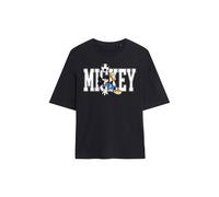 Disney Women's Mickey Mouse Football Kick Oversized T-Shirt, Black | Size: Large Disney Black L