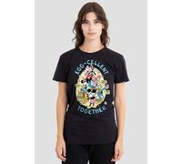 Disney Women's Mickey Mouse Friends Eggcellent Together At Easter T-Shirt, Black | Size: Large Disney Black L