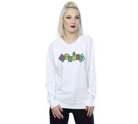 Disney Women's Mickey Mouse Fruit Blocks Sweatshirt in White | Size: Medium Disney White M