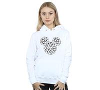 Disney Women's Mickey Mouse Head of Hands Hoodie White Large