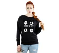 Disney Women's Mickey Mouse Head Sweatshirt in Black | Size: Medium Disney Black M