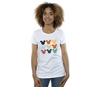 Disney Women's Mickey Mouse Heads Square T-Shirt White XX-Large