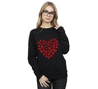 Disney Women's Mickey Mouse Heart Silhouette Sweatshirt Black XX-Large
