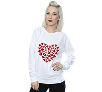 Disney Women's Mickey Mouse Heart Silhouette Sweatshirt White XX-Large