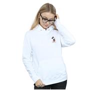 Disney Women's Mickey Mouse Kickin Retro Chest Hoodie in White | Size: 2XL Disney White 2XL