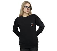 Disney Women's Mickey Mouse Kickin Retro Chest Sweatshirt Black Medium