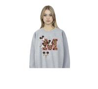 Disney Women's Mickey Mouse M Faces Sweatshirt in Grey | Size: Large Disney Grey L