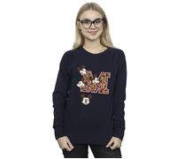 (L, Navy Blue) Disney Womens/Ladies Mickey Mouse M Faces Sweatshirt