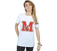Disney Women's Mickey Mouse Running Boyfriend Fit T-Shirt White XX-Large