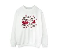 Disney Women's Mickey Mouse Sleigh Sweatshirt in White | Size: 2XL Disney White 2XL