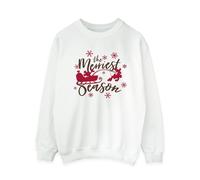 Disney Women's Mickey Mouse Sleigh Sweatshirt in White | Size: Small Disney White S