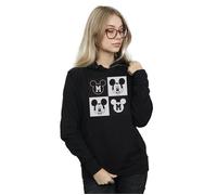 Disney Women's Mickey Mouse Smiling Squares Hoodie in Black | Size: 2XL Disney Black 2XL