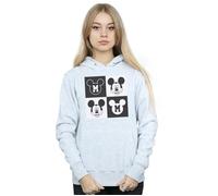 Disney Women's Mickey Mouse Smiling Squares Hoodie in Grey | Size: Small Disney Grey S
