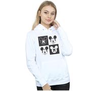 Disney Women's Mickey Mouse Smiling Squares Hoodie in White | Size: Large Disney White L