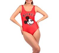 Disney Womens Mickey Mouse Swimsuit Red Small