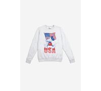 Disney Women's Mickey Mouse USA Crew Sweatshirt in Grey | Size: Medium Disney Grey M