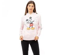 Disney Women's Mickey Open ARMS Hooded Sweatshirt, Pink, M