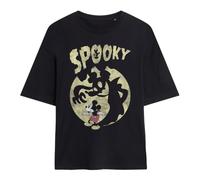 Disney Women's Mickey Shadow Spooky Ladies Oversized T Shirt, Black T-Shirt (Pack of 1)