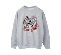 Disney Women's Mike Graffiti Sweatshirt in Grey | Size: 3XL Disney Grey 3XL