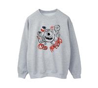 Disney Women's Mike Graffiti Sweatshirt in Grey | Size: 4XL Disney Grey 4XL