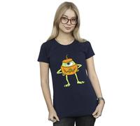Disney Women's Mike Pumpkin Cotton Halloween T-Shirt in Navy | Size: Large Disney Navy L