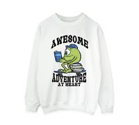 Disney Women's Mike Wazowski Reading Sweatshirt in White | Size: 3XL Disney White 3XL