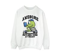 Disney Women's Mike Wazowski Reading Sweatshirt in White | Size: Large Disney White L