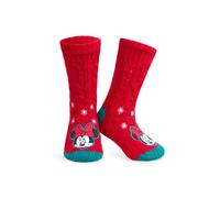 Disney Stitch Fluffy Socks for Women and Teenagers Soft Warm Slipper Socks Non Slip One Size Lounge Wear Gifts for Women (Red Minnie)