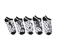 Disney Women's Minnie Mouse 5 Pack No Show Socks Casual, Black White Multi, 8-10 UK