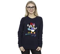 Disney Women's Minnie Mouse And Daisy Sweatshirt Navy Blue Medium