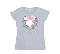 Disney Women's Minnie Mouse Bows & Flowers T-Shirt in Grey | Size: Medium Disney Grey M