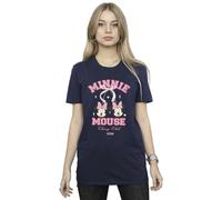 Disney Women's Minnie Mouse Cherry Club Boyfriend Fit T-Shirt Navy Blue XXX-Large