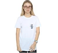 Disney Women's Minnie Mouse Dancing Chest Cotton Boyfriend T-Shirt in White | Size: Medium Disney White M