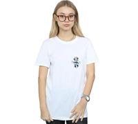 Disney Women's Minnie Mouse Dancing Chest Cotton Boyfriend T-Shirt in White | Size: Small Disney White S