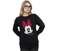 Disney Women's Minnie Mouse Distressed Face Sweatshirt X-Large Black