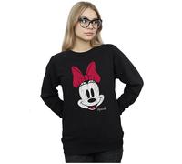 Disney Women's Minnie Mouse Face Sweatshirt in Black | Size: Small Disney Black S