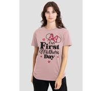 Disney Women's Minnie Mouse First Mothers Day T-Shirt, Powder Rose | Size: 2XL Disney Rose 2XL